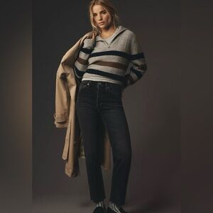 Anthropologie Re/Done 70’s Stovepipe Straight Leg Jeans in Black Noir